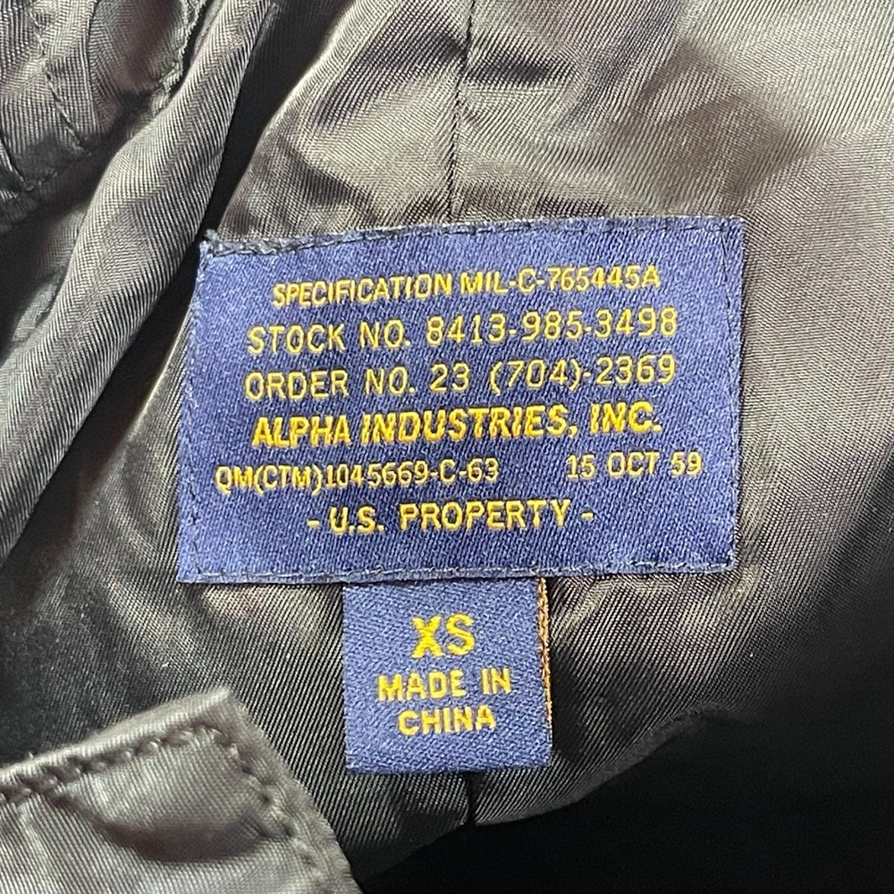 Alpha Industries Flight Jacket Womens XS Black Utility Nylon Parka Military - Picture 7 of 11